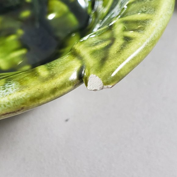 Vintage 1960s California Pottery Candy/Nut 3 Section Serving Dish #724 GreenLeaf - Picture 5 of 6